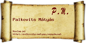 Palkovits Mátyás névjegykártya